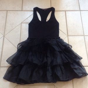 BETSEY JOHNSON Black Ruffle Dress.   Sz S